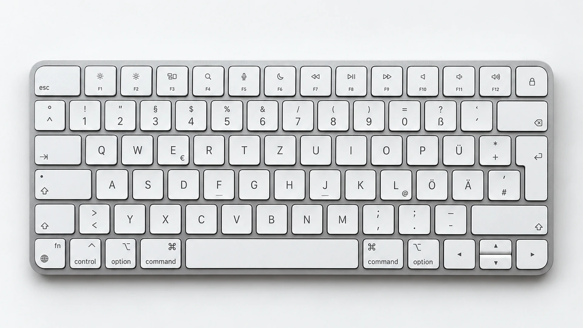 Apple Magic Keyboard A2450 mit deutschem Tastenlayout in der Draufsicht
