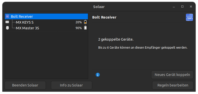 Solaar-App für Linux