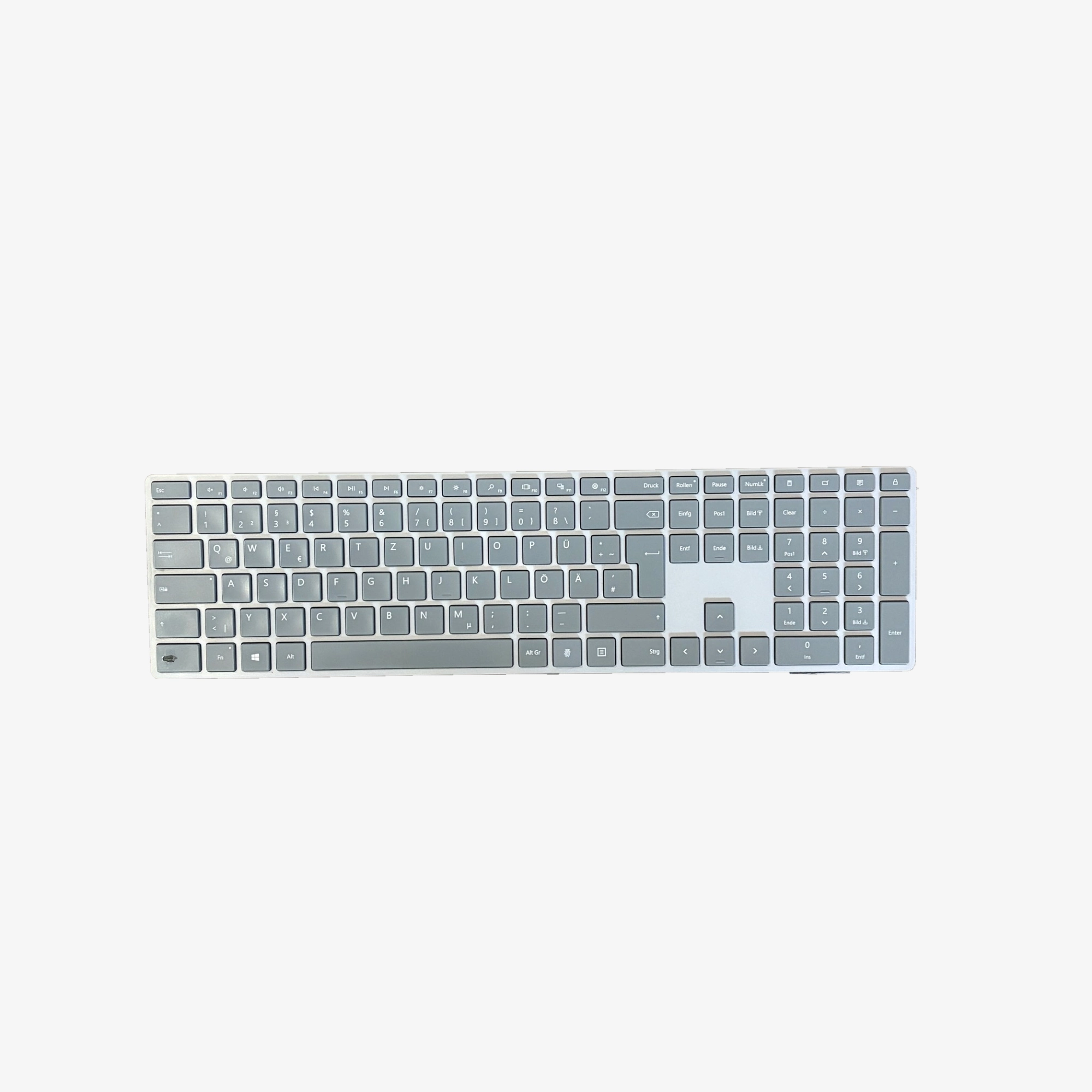 Microsoft Modern Keyboard mit Fingerabdrucksensor 1780 – Gesamtansicht im deutschen QWERTZ-Layout
